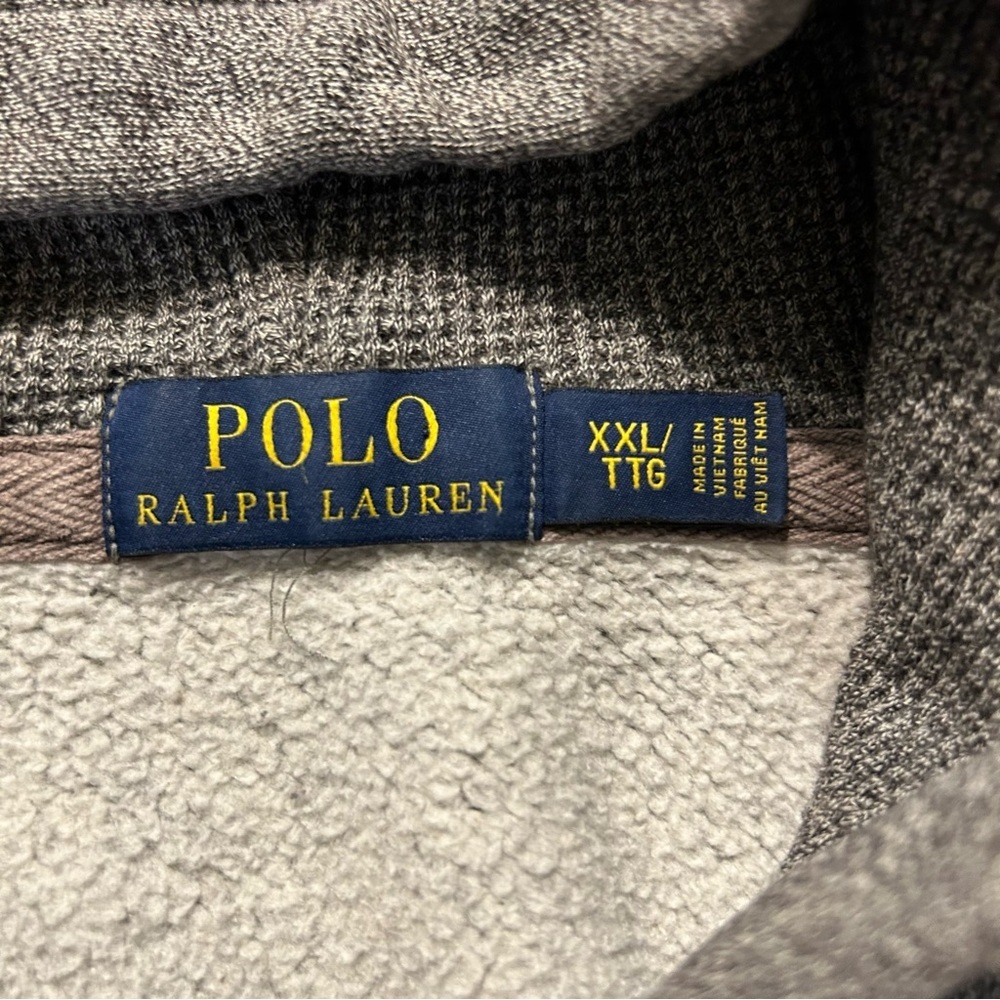 Polo Ralph Lauren Men's Grey Full-Zip Hoodie Sweater Cotton Blend Fleece XXL - Picture 3 of 5